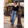image:imageSidefeel Womens Rhinestone Jeans Sparkly Denim PantsLight Blue