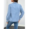 image:imageSidefeel Womens Ruffle Button Down Denim ShirtsIceland Blue