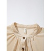 image:imageSidefeel Womens Ruffle Tiered Hem Button Down Shirts Babydoll BlousesApricot