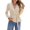 image:imageSidefeel Cardigan Sweaters for Women Long Sleeve Wave Lightweight SweatersApricot