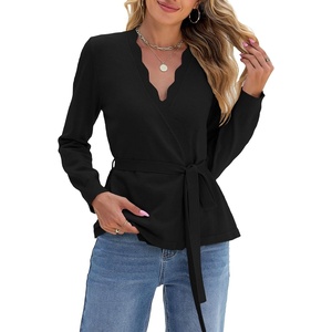 image:imageSidefeel Cardigan Sweaters for Women Long Sleeve Wave Lightweight SweatersBlack