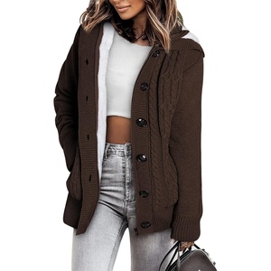 image:imageSidefeel Womens Cardigan Sweaters Hooded Fleece Lined CardigansBrown