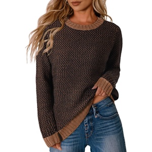 image:imageSidefeel Womens Long Sleeve Pullover Sweaters Jumper TopsChestnut