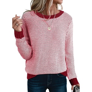 image:imageSidefeel Womens Long Sleeve Pullover Sweaters Jumper TopsRed Dahlia