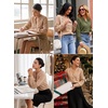 image:imageSidefeel Corduroy Button Down Shirts for Women Long Sleeve TopsBeige