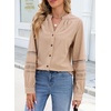 image:imageSidefeel Corduroy Button Down Shirts for Women Long Sleeve TopsBeige