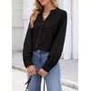 image:imageSidefeel Corduroy Button Down Shirts for Women Long Sleeve TopsBlack
