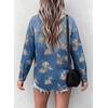 image:imageSidefeel Denim Shirt Women Button Down Printed Jean TopBlue