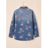 image:imageSidefeel Denim Shirt Women Button Down Printed Jean TopBlue
