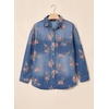 image:imageSidefeel Denim Shirt Women Button Down Printed Jean TopBlue