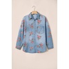 image:imageSidefeel Denim Shirt Women Button Down Printed Jean TopLight Blue