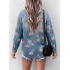 image:imageSidefeel Denim Shirt Women Button Down Printed Jean TopSky Blue