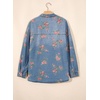 image:imageSidefeel Denim Shirt Women Button Down Printed Jean TopSky Blue