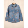 image:imageSidefeel Denim Shirt Women Button Down Printed Jean TopSky Blue