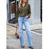 image:imageSidefeel Womens Fall Ruffle Corduroy Button Down ShirtsGreen