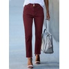 image:imageSidefeel Womens High Waisted Raw Hem Straight Leg JeansBurgundy