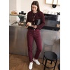 image:imageSidefeel Womens High Waisted Raw Hem Straight Leg JeansBurgundy