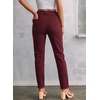 image:imageSidefeel Womens High Waisted Raw Hem Straight Leg JeansBurgundy