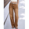 image:imageSidefeel Womens High Waisted Straight Leg Stretch JeansBrown