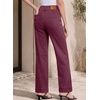 image:imageSidefeel Womens High Waisted Stretchy Straight Leg JeansBurgundy