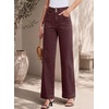 image:imageSidefeel Womens High Waisted Stretchy Straight Leg JeansChicory Coffee