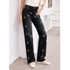 image:imageSidefeel Womens Jeans High Waisted Rhinestone Star Y2K PantsBlack