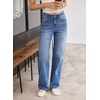 image:imageSidefeel Womens Jeans High Waisted Rhinestone Star Y2K PantsLight Blue