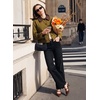 image:imageSidefeel Womens Straight Leg Floral Embroidered JeansBlack
