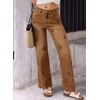 image:imageSidefeel Womens Straight Leg Floral Embroidered JeansBrown