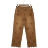 image:imageSidefeel Womens Straight Leg Floral Embroidered JeansBrown