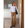 image:imageSidefeel Womens Straight Leg Floral Embroidered JeansBrown