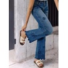 image:imageSidefeel Womens Straight Leg Floral Embroidered JeansDark Blue