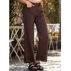 image:imageSidefeel Womens Wide Leg Embroidered Jeans Stretchy Denim PantsChicory Coffee