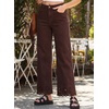 image:imageSidefeel Womens Wide Leg Embroidered Jeans Stretchy Denim PantsChicory Coffee