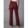 image:imageSidefeel Womens Wide Leg Jeans High Waisted Denim PantsBurgundy