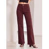 image:imageSidefeel Womens Wide Leg Jeans High Waisted Denim PantsBurgundy
