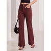 image:imageSidefeel Womens Wide Leg Jeans High Waisted Denim PantsBurgundy