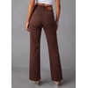 image:imageSidefeel Womens Wide Leg Jeans High Waisted Denim PantsChicory Coffee