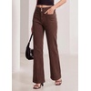image:imageSidefeel Womens Wide Leg Jeans High Waisted Denim PantsChicory Coffee