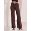 image:imageSidefeel Womens Wide Leg Jeans High Waisted Denim PantsChicory Coffee