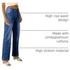 image:imageSidefeel Womens Wide Leg Jeans High Waisted Straight Denim PantsB Blue
