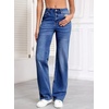 image:imageSidefeel Womens Wide Leg Jeans High Waisted Straight Denim PantsB Blue