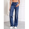 image:imageSidefeel Womens Wide Leg Jeans High Waisted Straight Denim PantsB Peacock Blue