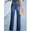 image:imageSidefeel Womens Wide Leg Jeans High Waisted Straight Denim PantsB Peacock Blue