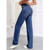 image:imageSidefeel Womens Wide Leg Jeans High Waisted Straight Denim PantsB Peacock Blue