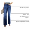 image:imageSidefeel Womens Wide Leg Jeans High Waisted Straight Denim PantsB Sky Blue
