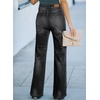 image:imageSidefeel Womens Wide Leg Jeans High Waisted Straight Denim PantsBlack