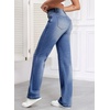 image:imageSidefeel Womens Wide Leg Jeans High Waisted Straight Denim PantsBluing