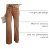 image:imageSidefeel Womens Wide Leg Jeans High Waisted Straight Denim PantsBrown