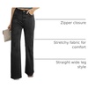 image:imageSidefeel Womens Wide Leg Jeans High Waisted Straight Denim PantsDark Black
